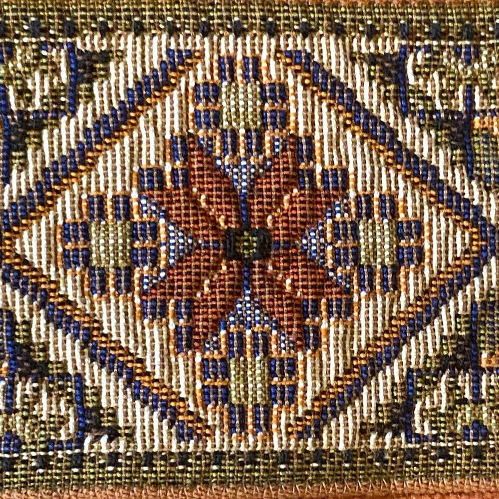 Vintage Martex Orange Tapestry Patterned Bath and Hand Towel
